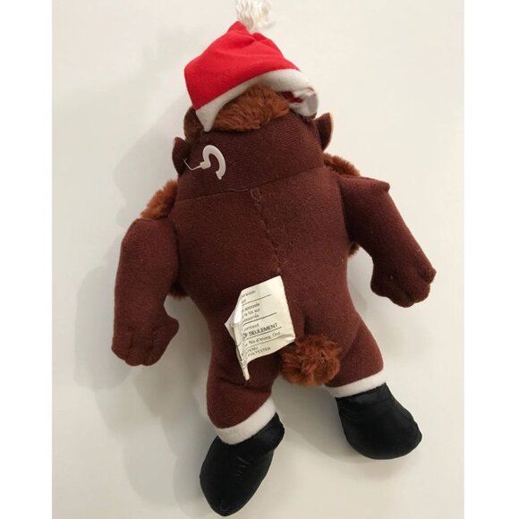Tasmanian Devil Taz Plush 1992 Looney Tunes Santa Christmas Hat - Picture 3 of 4